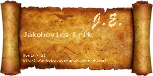 Jakobovics Erik névjegykártya